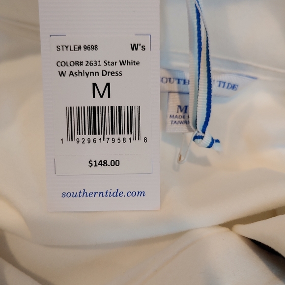 Southern Tide Star White Ashlynn Button 3/4 Sleeve Brushed Fabric Dress Size Med - Picture 8 of 16